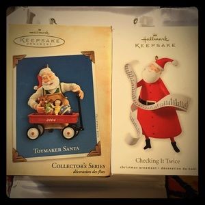 Two vintage hallmark Santa’s. New in box